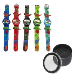 20-1383 Ρολόι Χειρός Δεινόσαυρος σε Μεταλλικό Κουτί