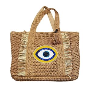 42-3110 Τσάντα Ψαθόχαρτο με Μάτι