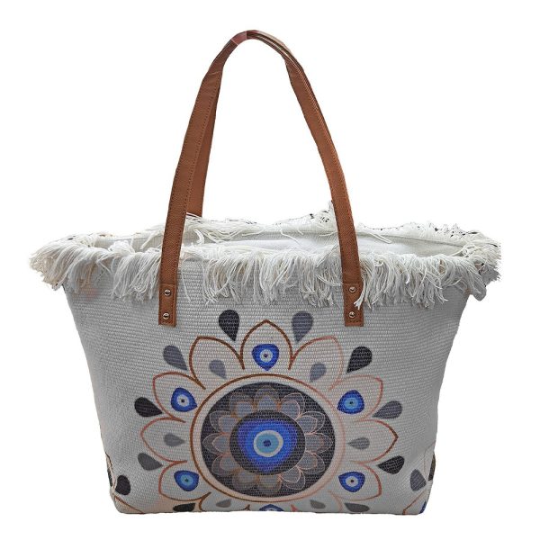 Τσάντα Παραλίας Cotton με Μάτι