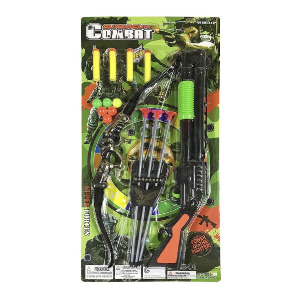 Καραμπίνα με Μπαλάκια & Βελάκια + Τόξο με Βέλη + Στόχος σε Καρτέλα