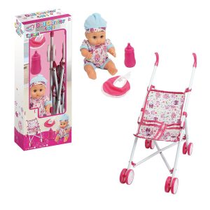 78-215 Σετ Κούκλα 30cm Καρότσι, Κλπ.4 σε 1