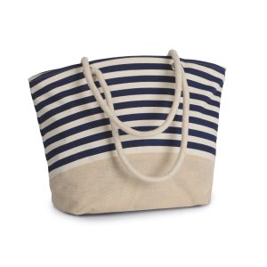 JUTE CANVAS DUFFEL SHOPPING BAG